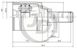 JCN0182 ШРУС внутренний