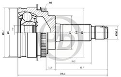 JCT0005A ШРУС внешний ABS FU026A44