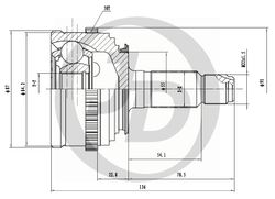 JCT0008A ШРУС внешний ABS HO024A50