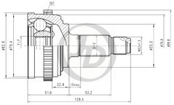 JCT0010A ШРУС ВНЕШНИЙ ABS