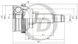 JCT0015A ШРУС внешний ABS MA014A44
