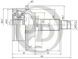 JCT0018A ШРУС ВНЕШНИЙ ABS