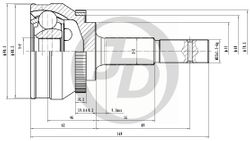 JCT0024A Шрус внешний ABS