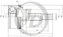 JCT0052A ШРУС ВНЕШНИЙ ABS