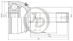 JCT0068 ШРУС внешний TO074