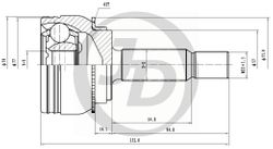 JCT0073A ШРУС внешний ABS MI038A43