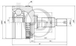 JCT0129A ШРУС внешний ABS 151373