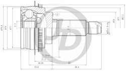 JCT0199A ШРУС внешний ABS