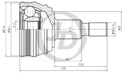 JCT0221 ШРУС внешний