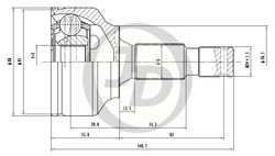 JCT0224 ШРУС внешний