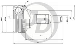 JCT0235A ШРУС внешний ABS