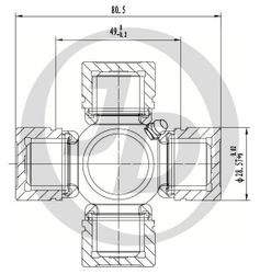JTU0052 Крестовина 53.80x28.57 GUT27