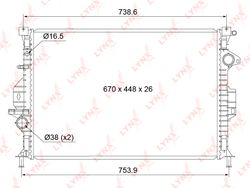 RB1036 Радиатор охлаждения двигателя