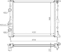 RNLOG1222 Радиатор охлаждения двигателя