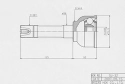 SUE032 ШРУС внешний
