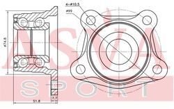 TYWH-ST190R ПОДШИПНИК ЗАДНЕЙ СТУПИЦЫ