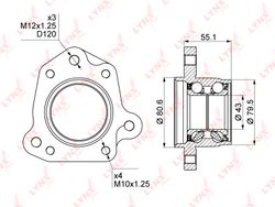WB1009 Ступица колеса | зад лев |