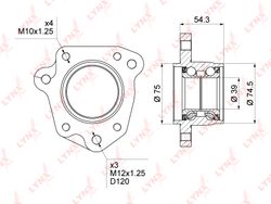 WB1011 Ступица колеса | зад лев |