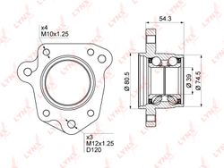 WB1013 Ступица колеса | зад лев |