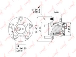 WH1026 Ступица колеса | зад прав/лев |