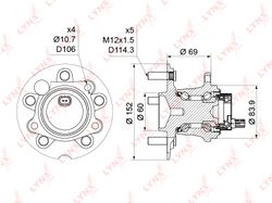WH1175 Ступица колеса | зад прав/лев |