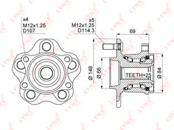 WH1356 Ступица колеса | зад прав/лев |